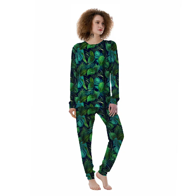 Tropical Plants Hawaiian Print Pattern Women's Pajamas Trendy pajama sets for women