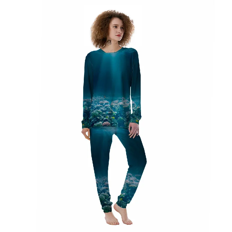 Underwater Ocean Print Women's Pajamas Forever 21 pajama sets