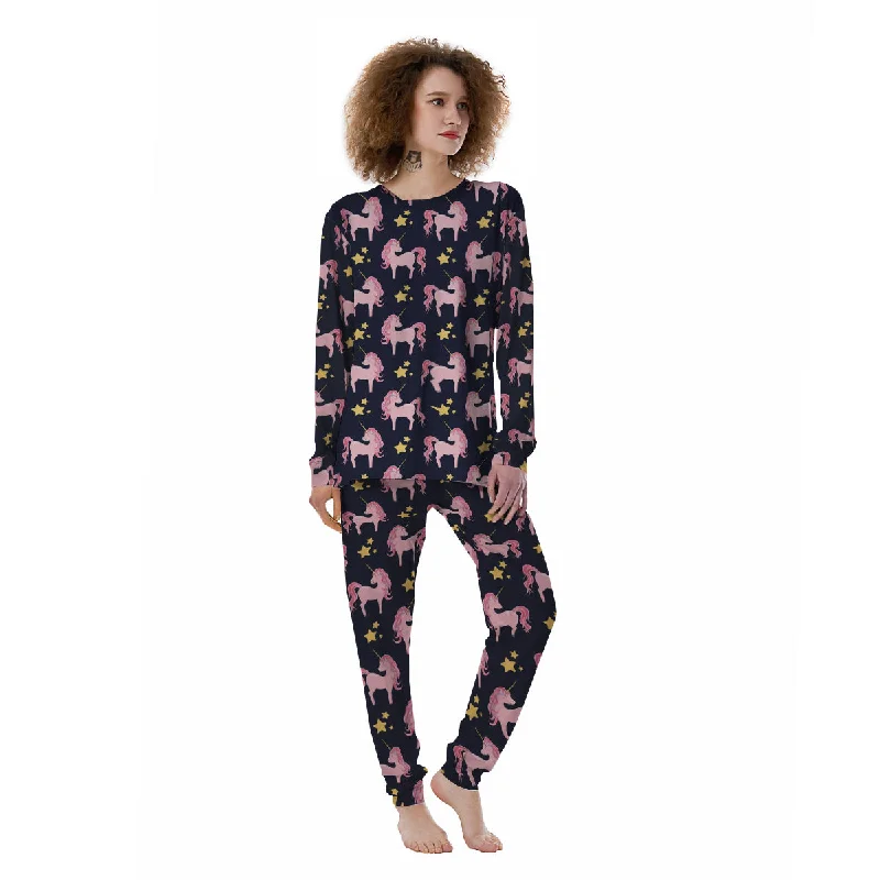 Unicorn Night Star Print Pattern Women's Pajamas Two-piece pajama sets