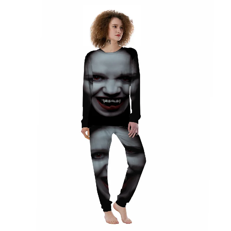 Vampire Girl Halloween Print Women's Pajamas Best pajama sets for girls' night
