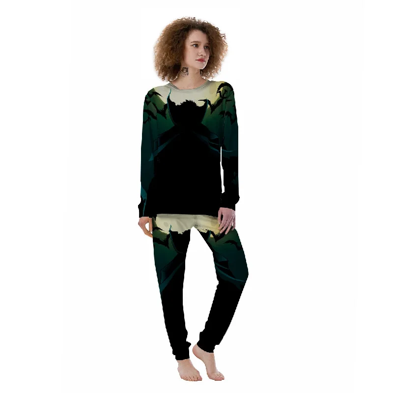 Vampire Silhouette Halloween Print Women's Pajamas Shein pajama sets
