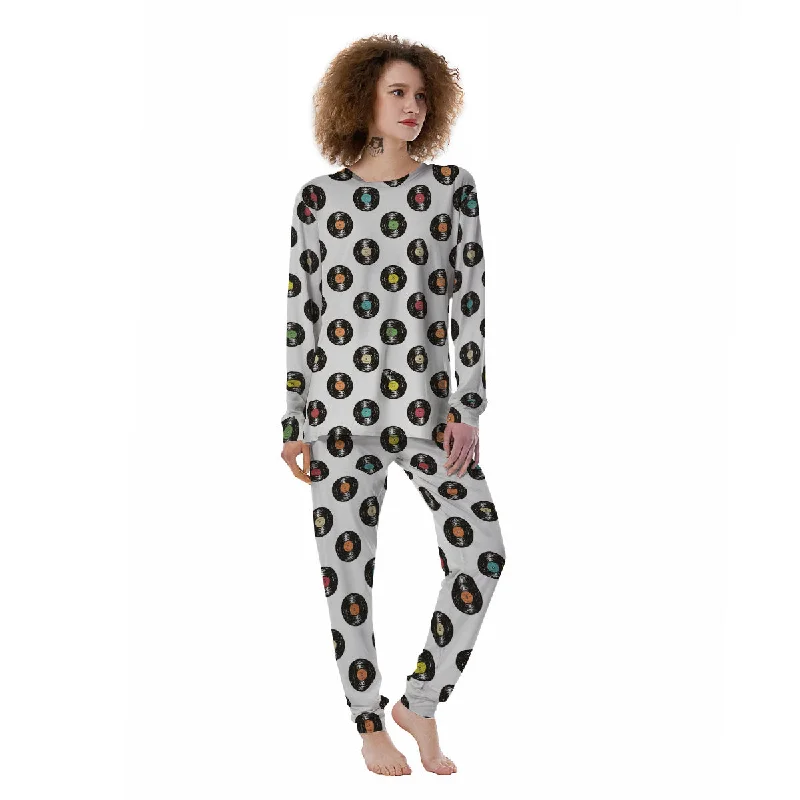 Vinyl Record Hand Drawn Print Pattern Women's Pajamas Sleepwear pajama sets