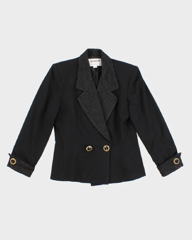 Womens Early 1990s Black Blazer with Gold Details - S H&M pajama sets