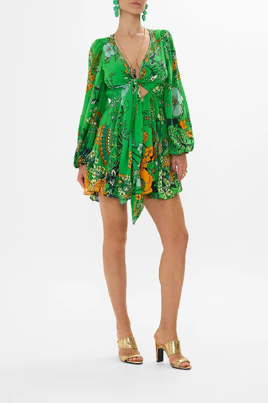 SHORT WRAP TIE DRESS GOOD VIBES GENERATION Sleeveless Satin Gown