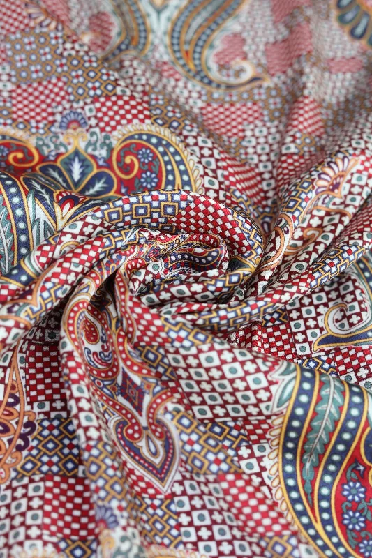 Multicolor Contemporary Festive Printed Gaji Silk Fabric Silk Lingerie Robe
