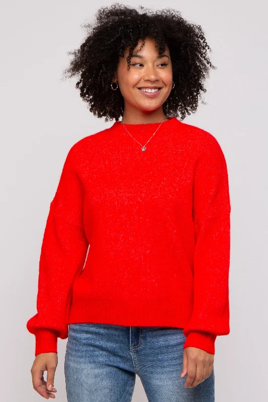 Red Bubble Sleeve Sweater Budget-friendly sweaters