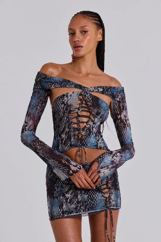 Bianca Macrame Mesh Mini Dress Fashion Nova mini dresses