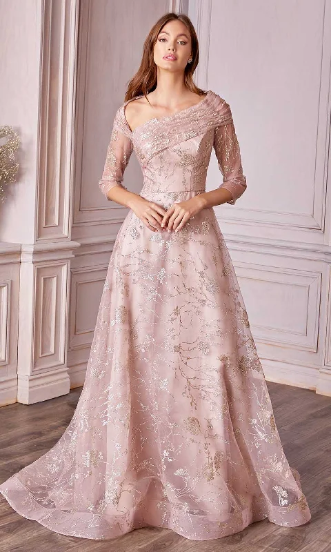 Andrea and Leo - A1030 Quarter Sleeve Glittered Long Gown Y2K party dresses