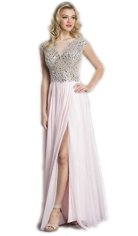 Aspeed Design - Crystal Embellished A-Line Evening Dress Chiffon party dresses