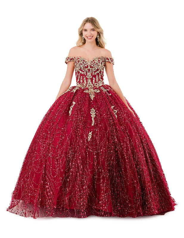 Aspeed Design L2753T - Off Shoulder Beaded Applique Ballgown Formal party dresses