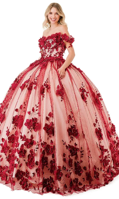 Aspeed Design L2840E - 3D Floral Embellished Off-Shoulder Ballgown Bachelorette party dresses Aspeed Design L2840E - 3D Floral Embellished Off-Shoulder Ballgown Bachelorette party dresses