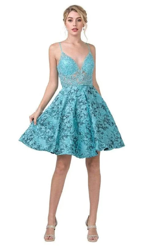 Aspeed Design - S2277 Plunging V-Neck A-Line Cocktail Dress Best party dresses for hourglass body shape