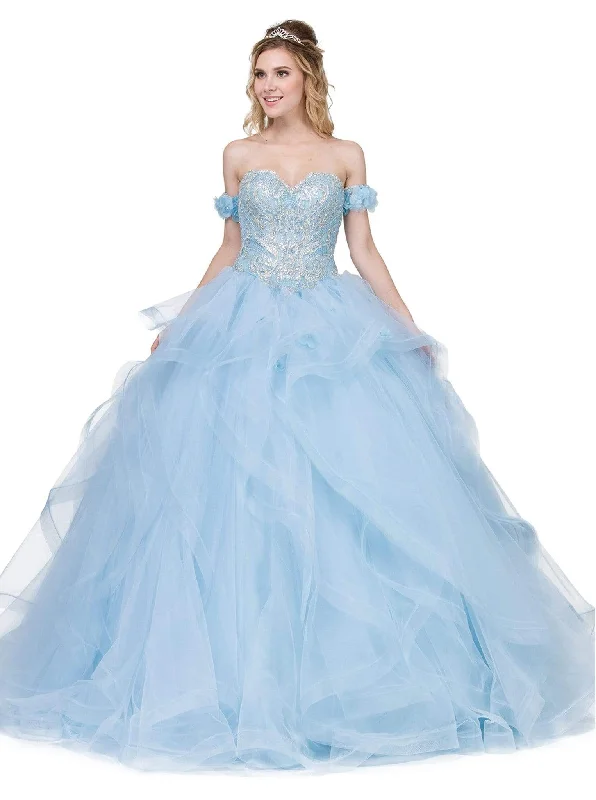 Dancing Queen - 1301 Embellished Sweetheart Ruffled Ballgown Club party dresses