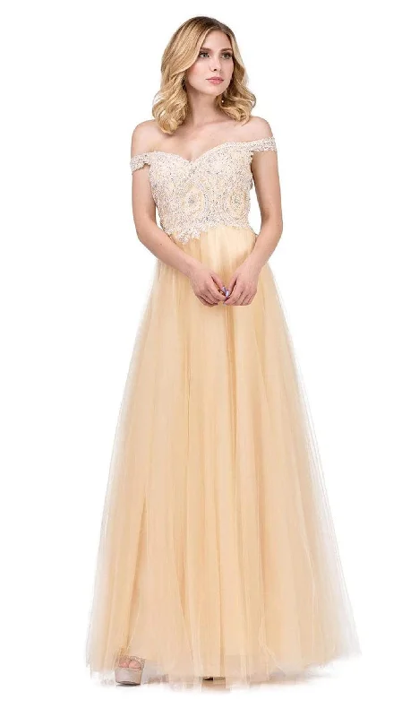 Dancing Queen - 2538 Embroidered Off-Shoulder A-line Gown H&M party dresses