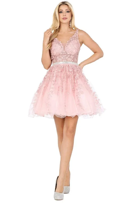 Dancing Queen - 3233 Beaded Lace Low V Back Cocktail Prom Dress Graduation party dresses Dancing Queen - 3233 Beaded Lace Low V Back Cocktail Prom Dress Graduation party dresses