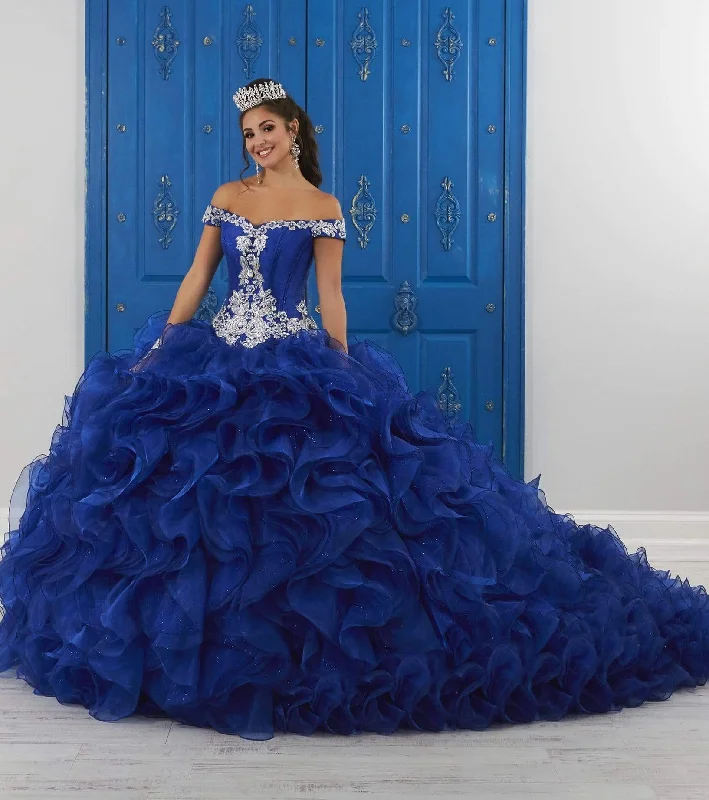 LA Glitter - 24041 Beaded Off-Shoulder Ruffled Glitter Tulle Ballgown Best party dresses for tall women LA Glitter - 24041 Beaded Off-Shoulder Ruffled Glitter Tulle Ballgown Best party dresses for tall women