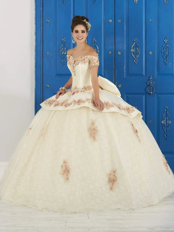 LA Glitter - 24048 Applique Off-Shoulder Glitter Tulle Ballgown Formal party dresses