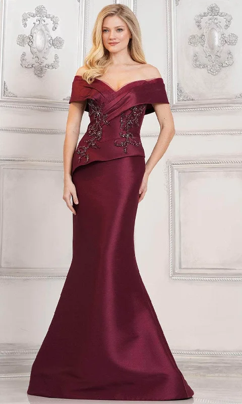 Marsoni by Colors MV1312 - Off Shoulder Mermaid Formal Gown Satin party dresses