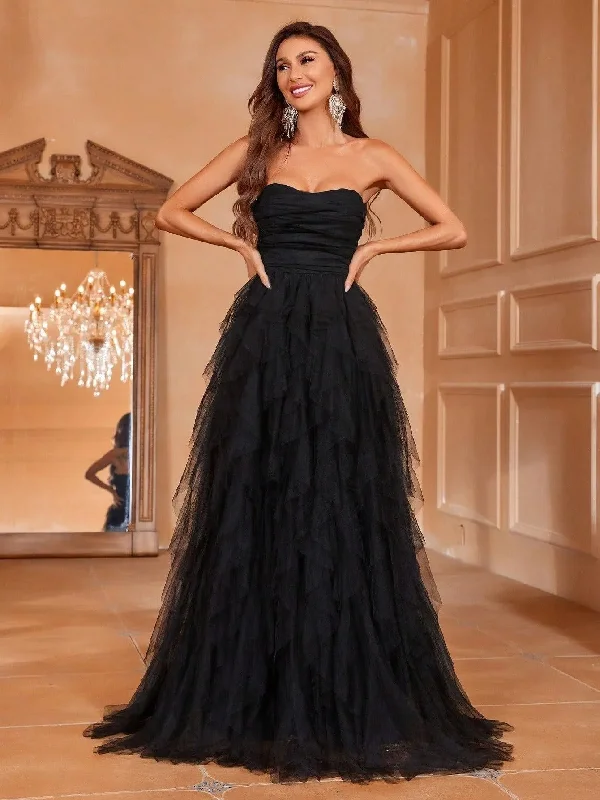 Mesh Overlay Tube Party Dresses High-end party dresses