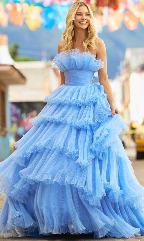 Sherri Hill 55594 - Ruffled Strapless Ball Gown PrettyLittleThing party dresses