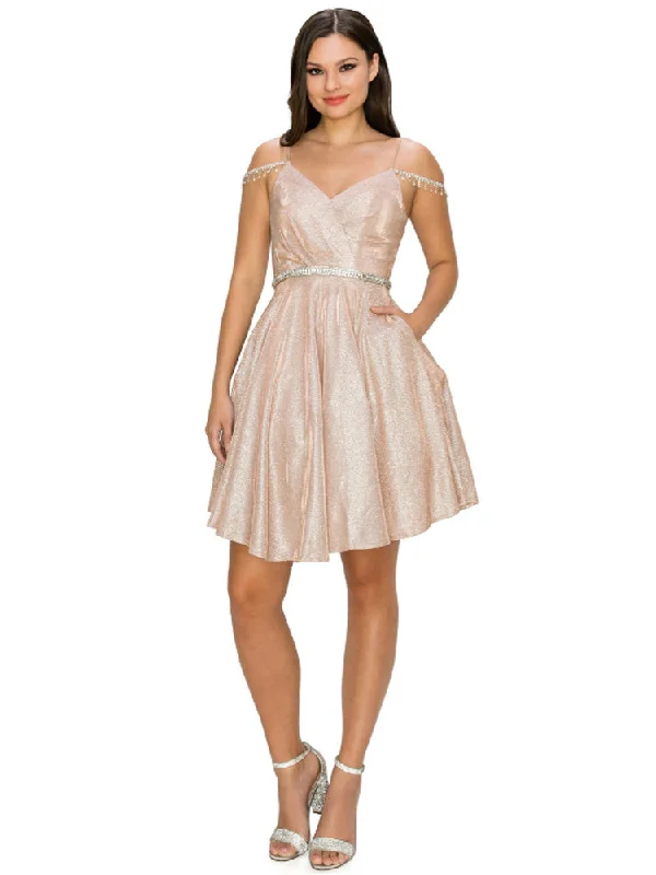Rose Gold Pleated Bodice Junior Bridesmaid Dress for Women, Sizes XS-3XL Formal unclassified dresses