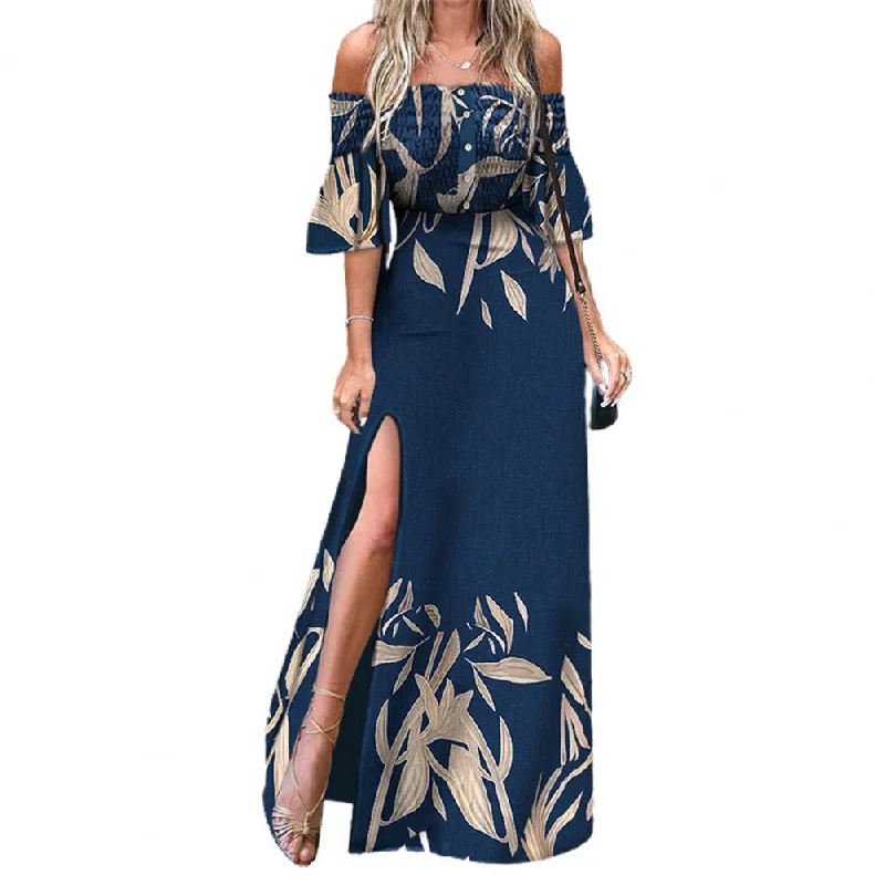 Amy Fashion - Elegant High Split Ruched Buttons Dress Everyday wear unclassified dresses