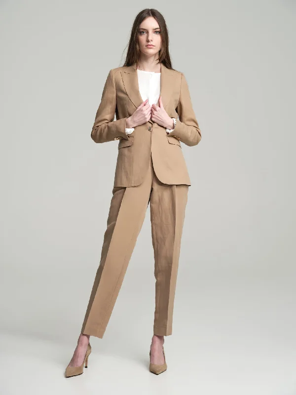 Fancy slim fit single-breasted blazer in luxury mixed silk fabric Ruffled unclassified dresses