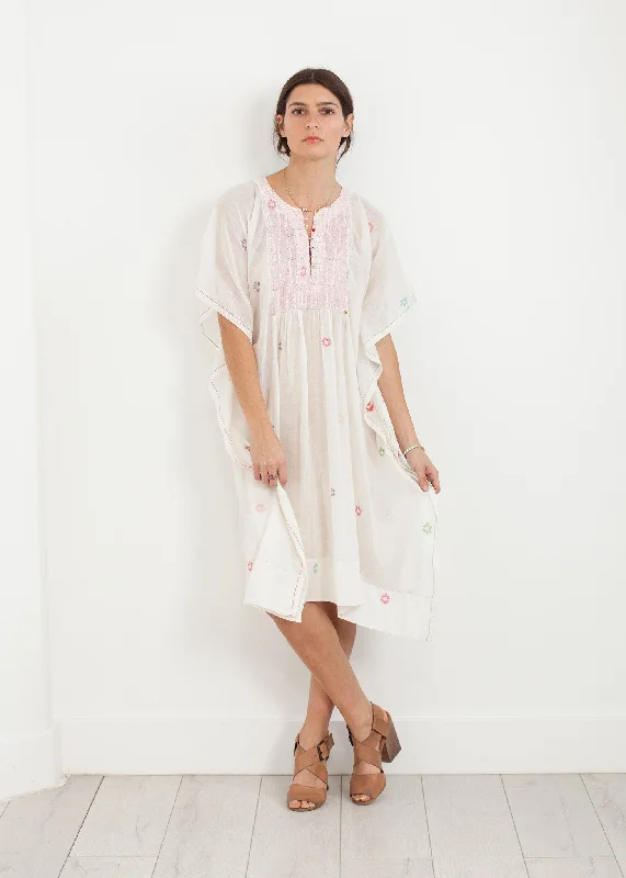 Floral Tent Dress in White Office floral dresses