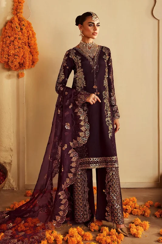 Plum Golden Mehndi Wear Silk Suit High-low unclassified dresses
