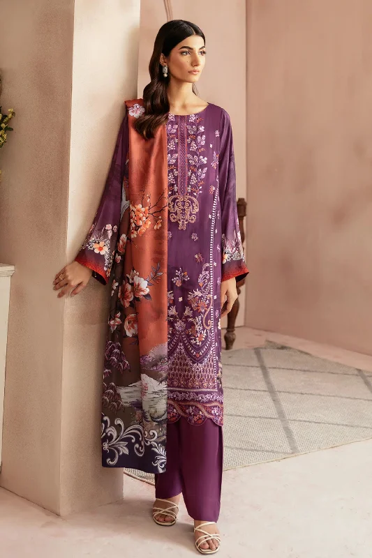 Purple Viscose Pakistani 3PC Suit Earthy tone unclassified dresses