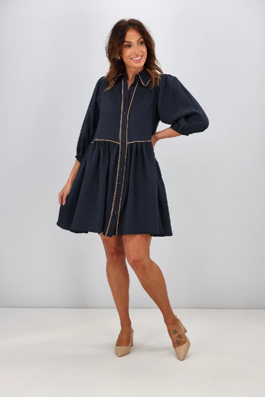 Roseason Isla Dress Navy Open-back unclassified dresses