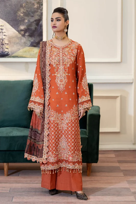 Rust Orange Silk Pakistani Suit Breathable unclassified dresses