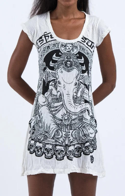 Sure Design Women's Batman Ganesh Dress White Preppy unclassified dresses