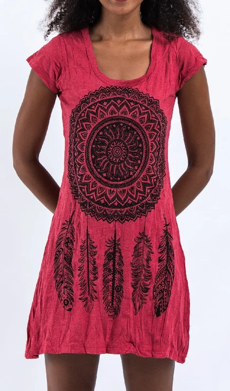 Sure Design Women's Dreamcatcher Dress Red Lightweight unclassified dresses