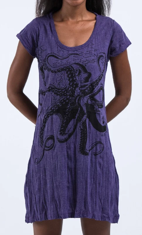 Sure Design Women's Octopus Dress Purple Chic unclassified dresses