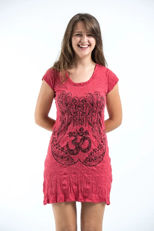 Sure Design Women's Ohm hands Dress Red Anniversary unclassified dresses