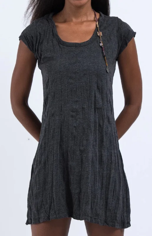 Sure Design Womens Solid Dress Black Lounge unclassified dresses