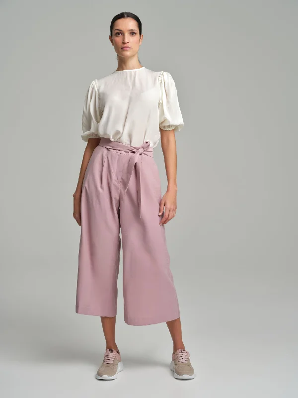 Tie belt loose trousers Lounge unclassified dresses