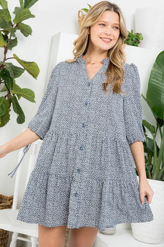 Plus Dot Button Tiered Dress Best-selling unclassified dresses