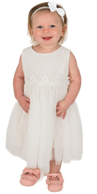 Baby Girl's Swiss Dot White Tulle Dress Party Tulle Dress