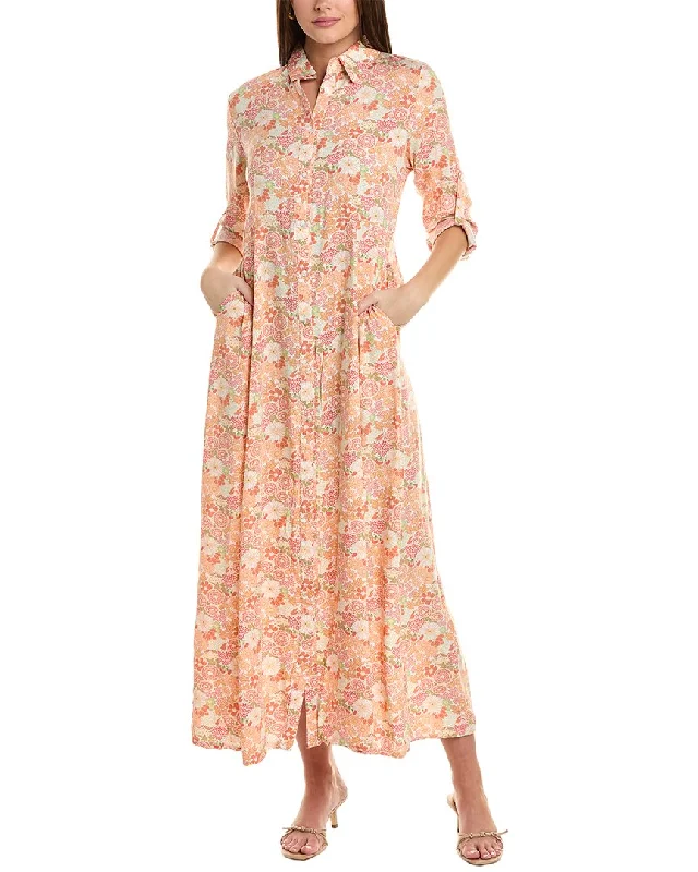 ANNA KAY Fleurs Shirtdress Pleated Shirt Dress
