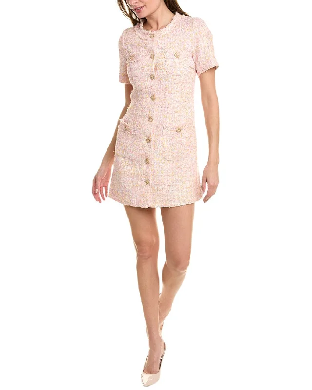 JL Luxe Tweed Shirtdress Printed Shirt Dress