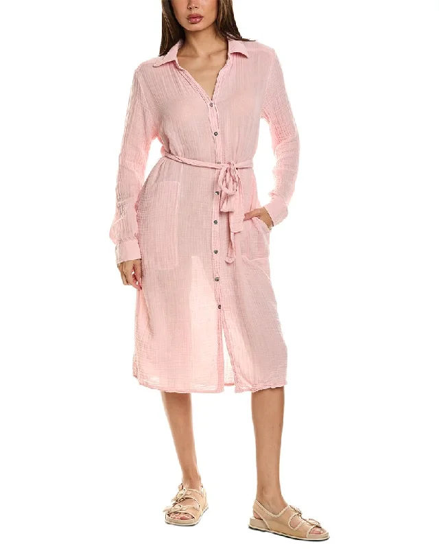Michael Stars Cleo Button Down Shirt Dress Shift Shirt Dress