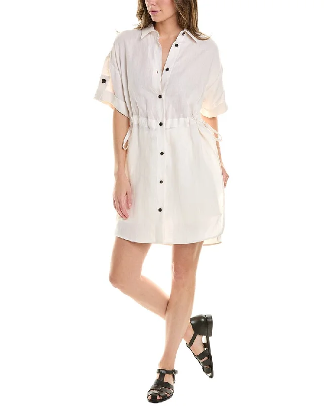 Peserico Linen Shirtdress Wrap Shirt Dress