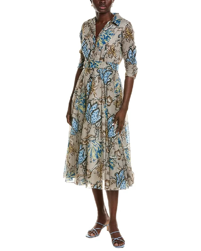 Samantha Sung Aster Shirtdress Elegant Shirt Dress