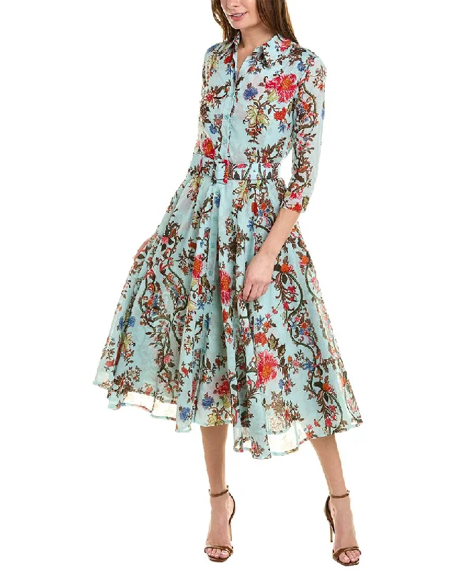 Samantha Sung Avenue Shirtdress Sexy Shirt Gown
