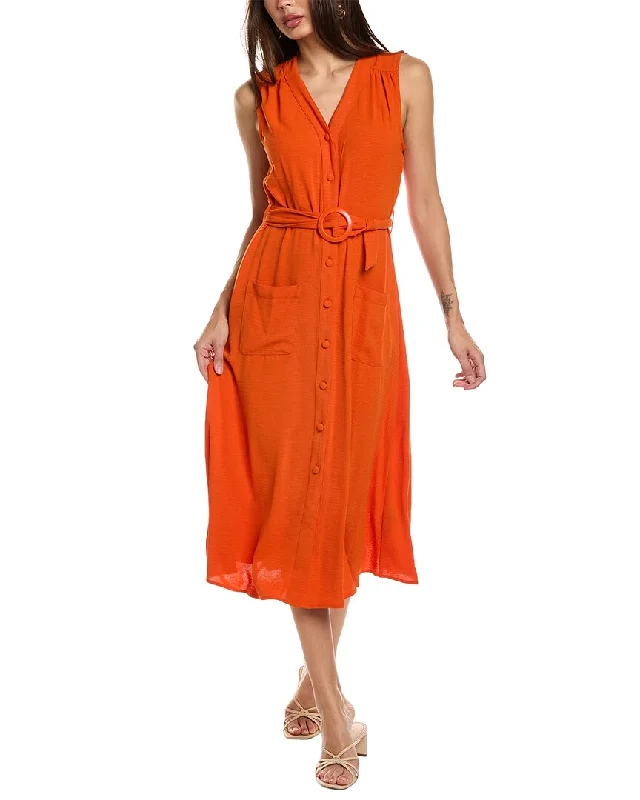 Sharagano Textured Airflow Shirtdress Formal Shirt Dress